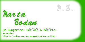 marta bodan business card